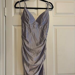 Windsor Silver Satin Dress
